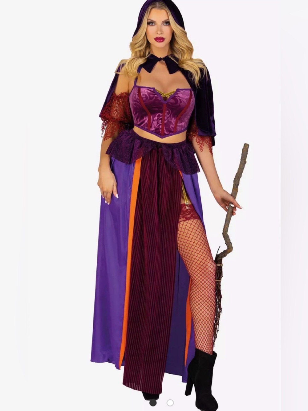Leg Avenue Black Magic Babe . Witch Costume with Hooded Cape